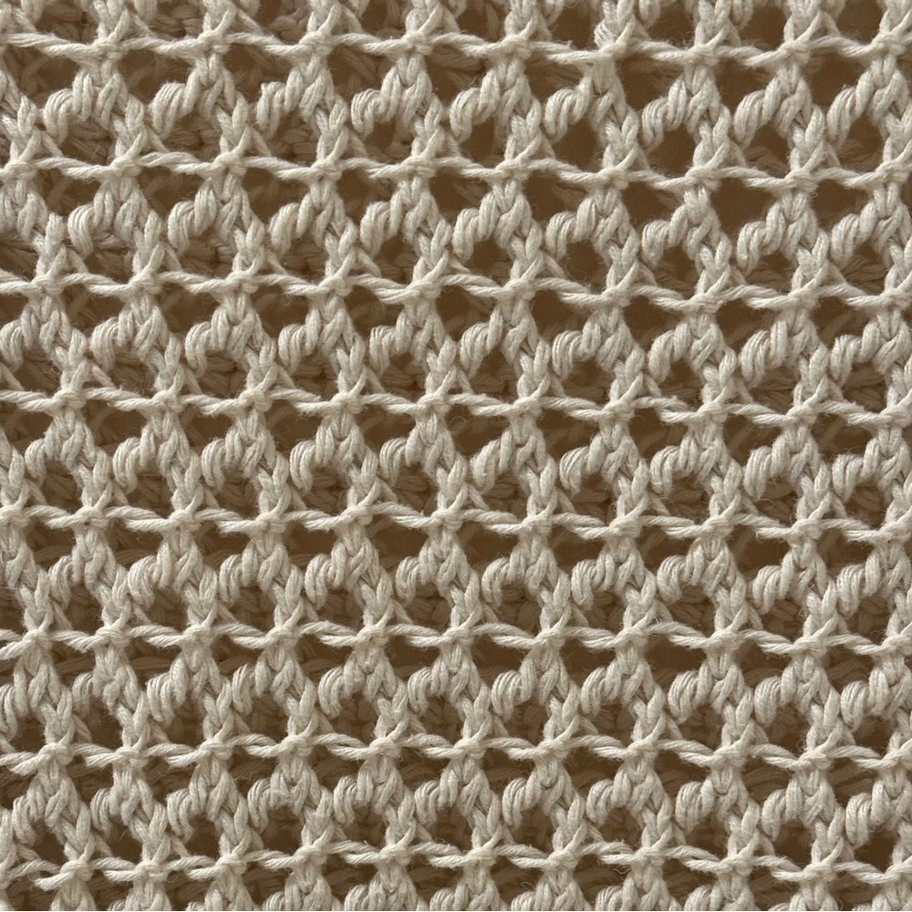 American Eagle Outfitters Open Knit Crochet Sweater Cream Boho Western Size S - Picture 3 of 8